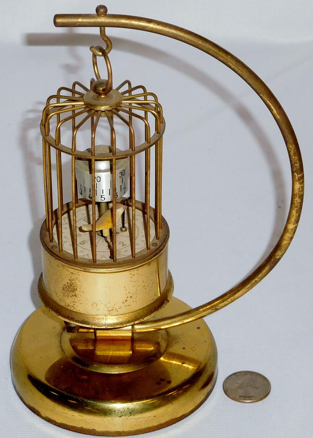 Rare brass birdcage Mechanical Table Clock