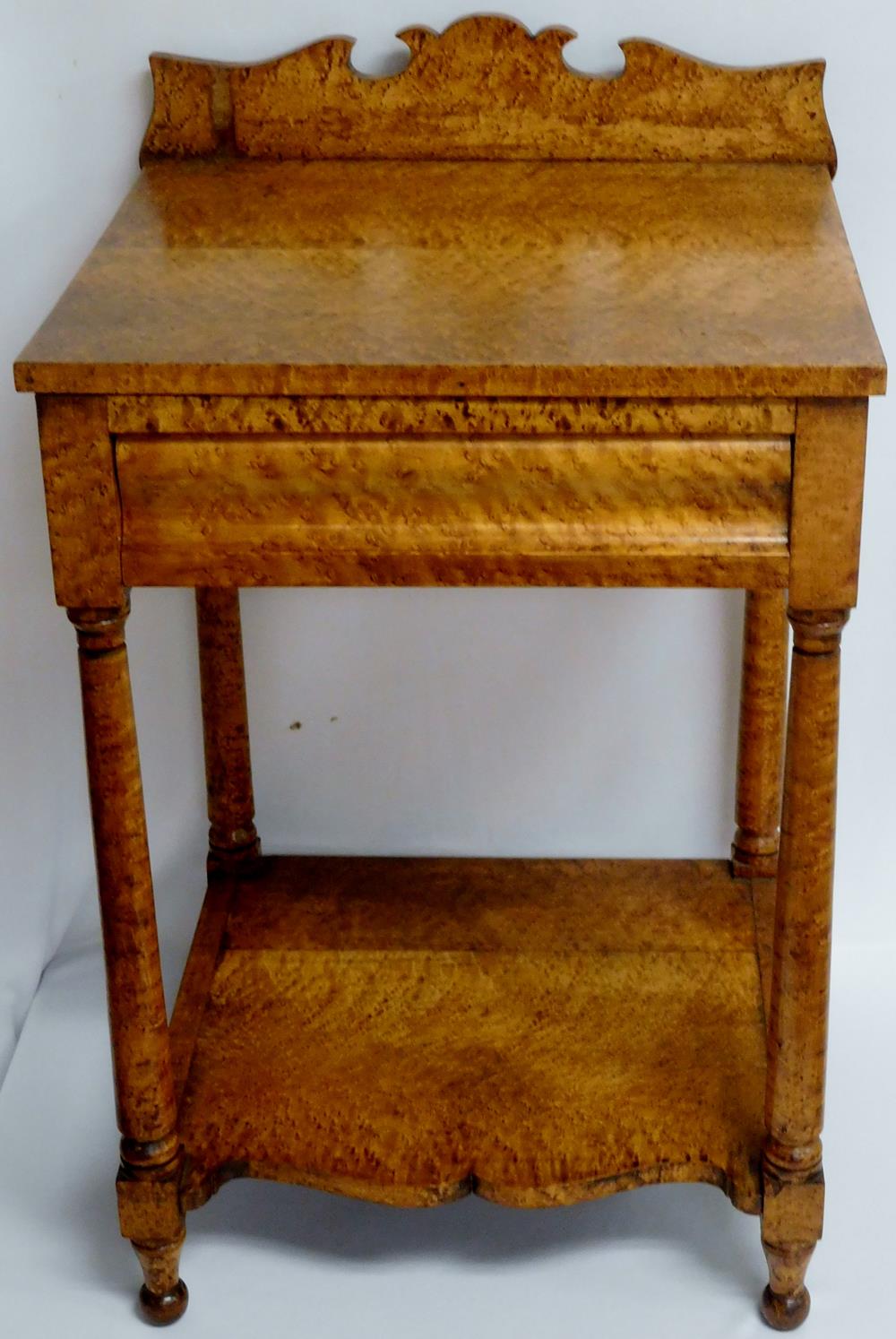Antique Primitive Early 1800 S Birdseye Maple One Drawer Stand W