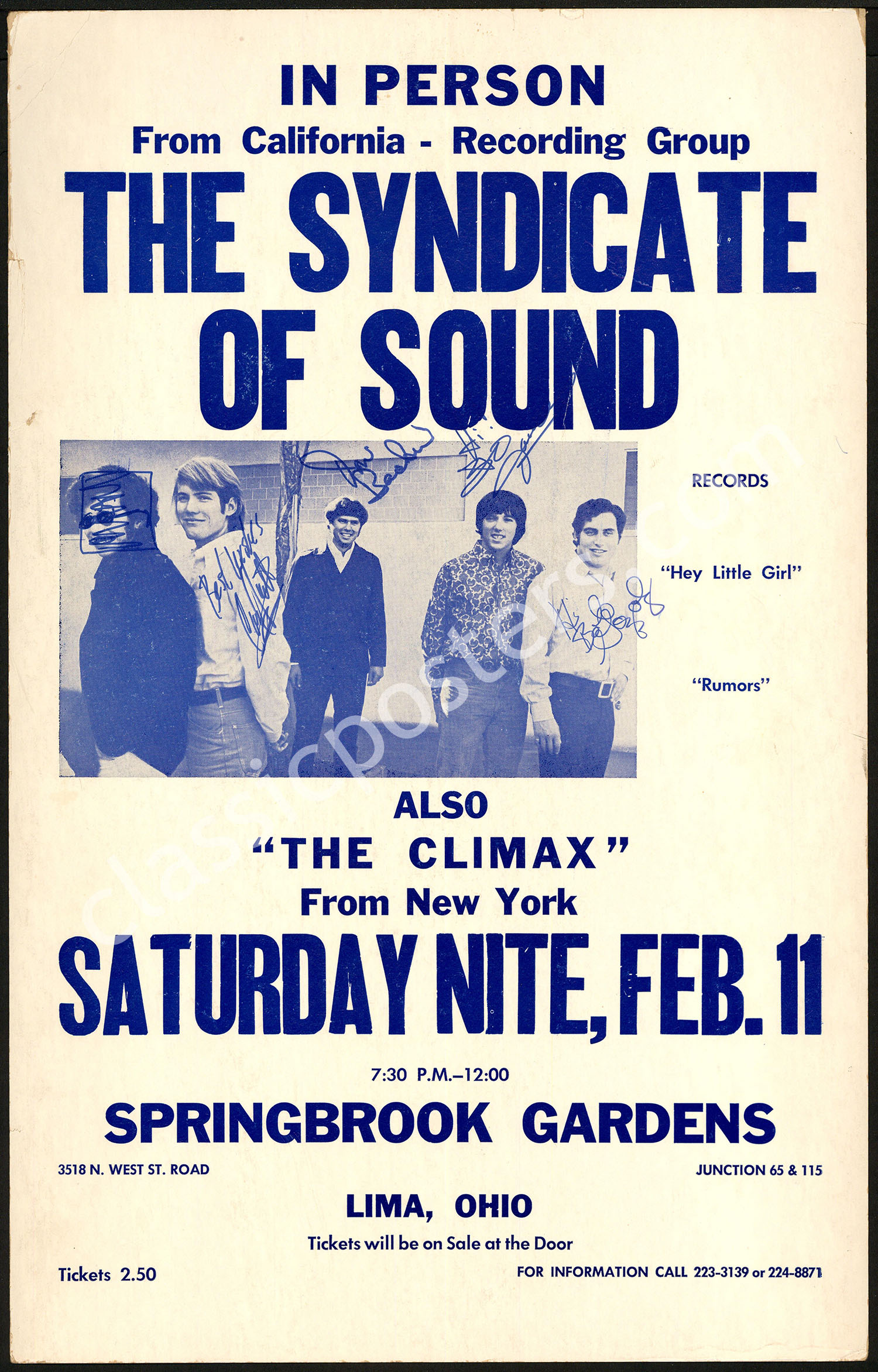 Band-Signed 1967 Syndicate of Sound Poster – Lofty Marketplace