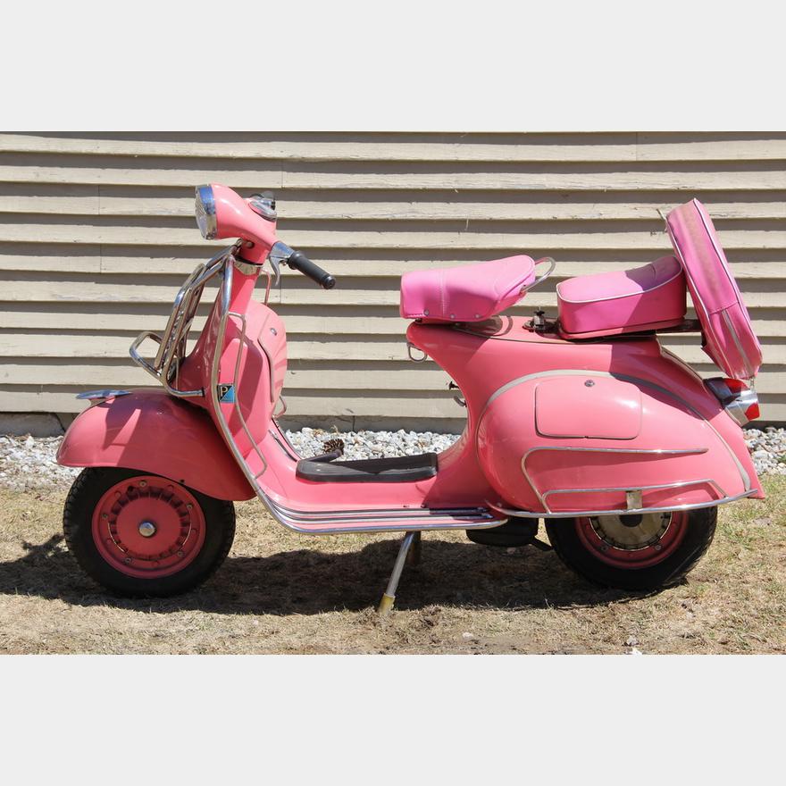 pink vespa scooter