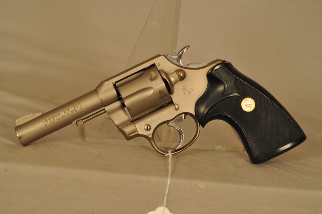 Colt Lawman MK III, .357 cal. revolver, Stainless, 4” barrel, 1978 
