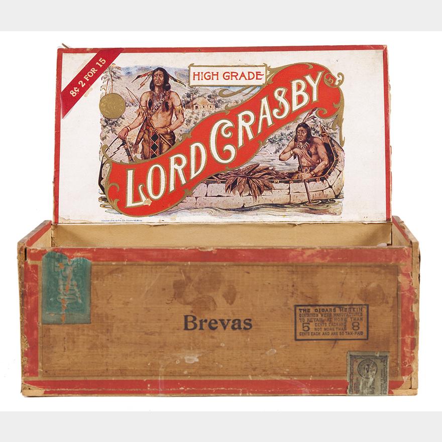 ABBEY CIGARS CONTINENTAL CIGAR CORP Antique Advertising Hammer Box
