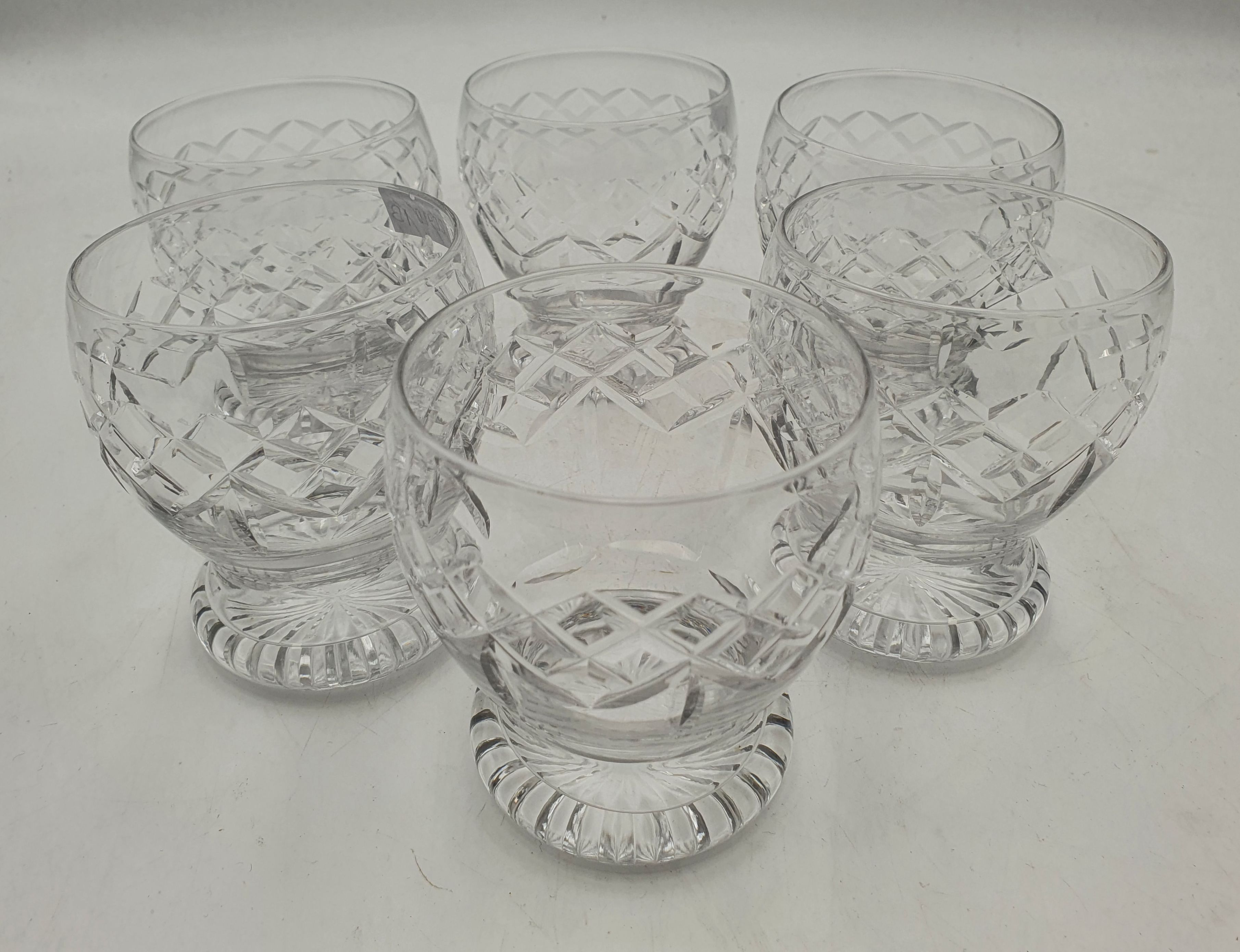 Six English Cut Crystal Tumblers