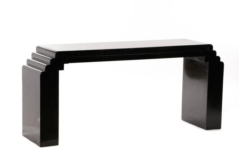 Karl Springer Style Black Lacquered Console Table Lofty Marketplace
