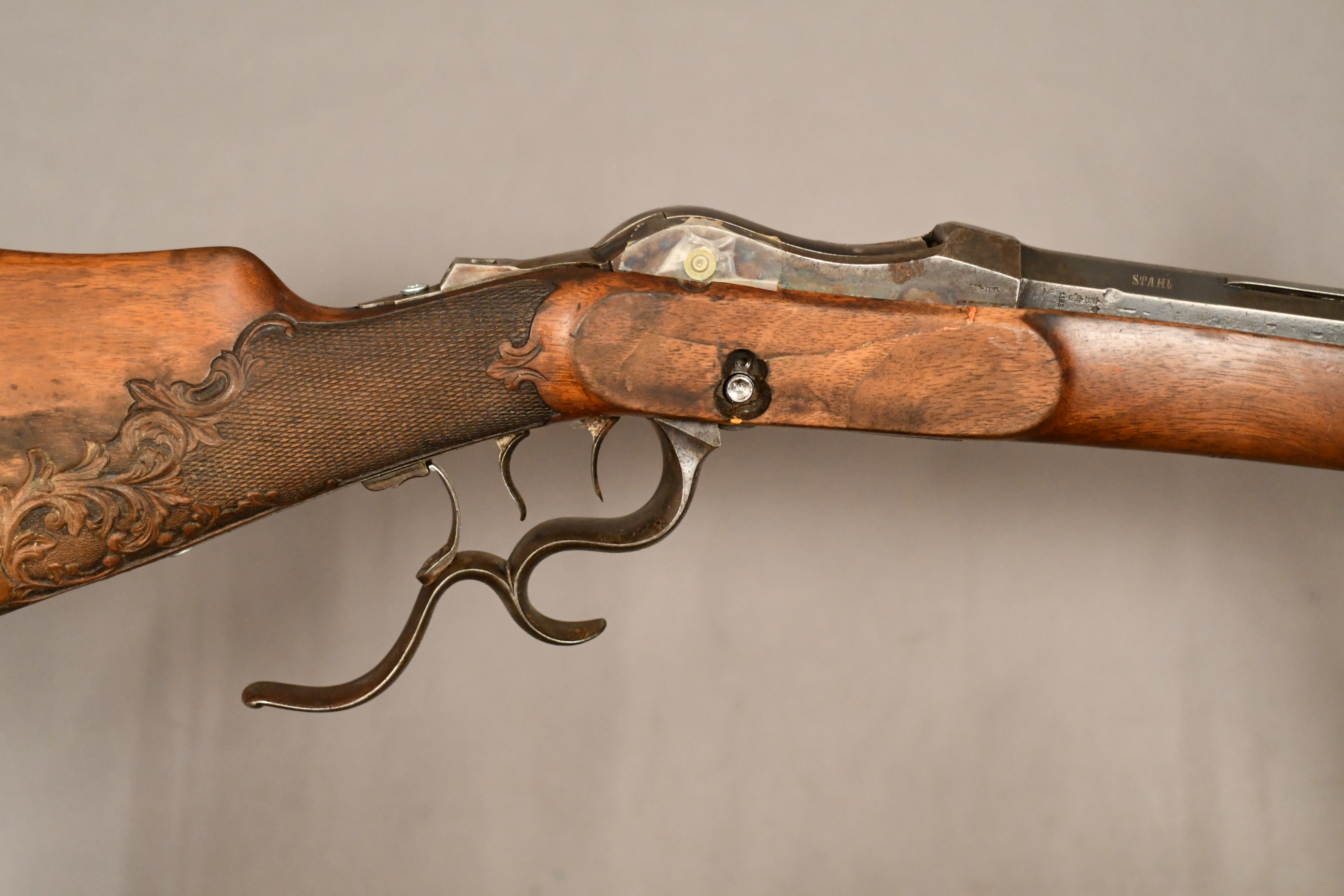 Val Kern Schuetzen, unknown cal. dropping block target rifle, Blue/case ...