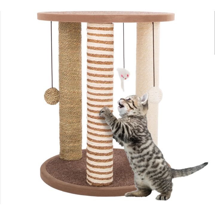 Pet Maker Cat Scratching Post Tower w/ 3 Posts- 15.75'' x 19.25'' In Box