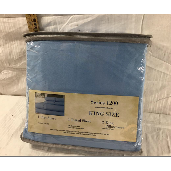 Series 1200 King Size Brushed Microfiber Sheet Set (Blue)