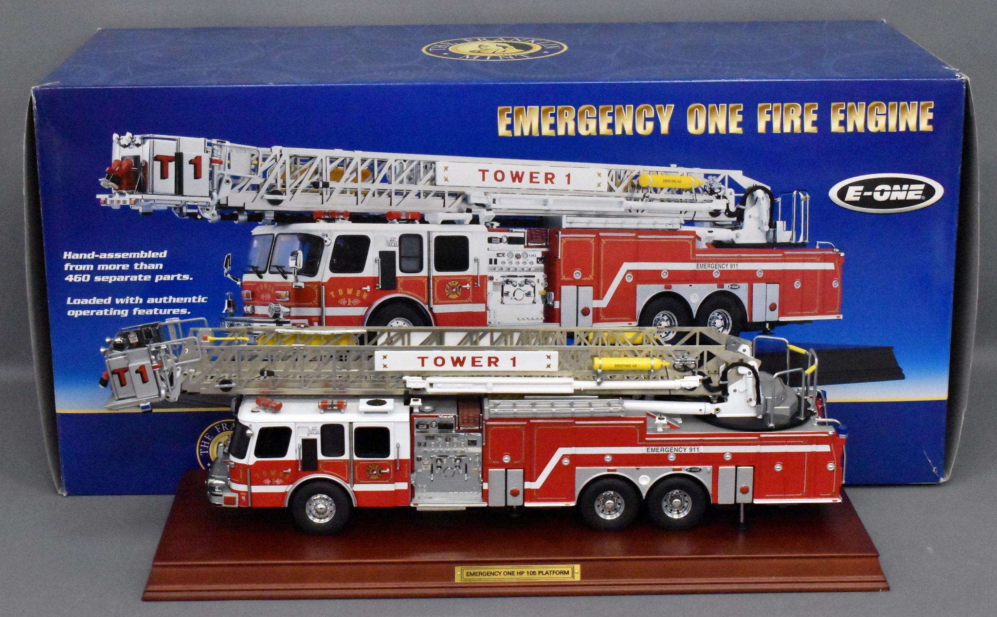 Franklin Mint 1/32 Emergency One HP 105 platform fire engine in OB 