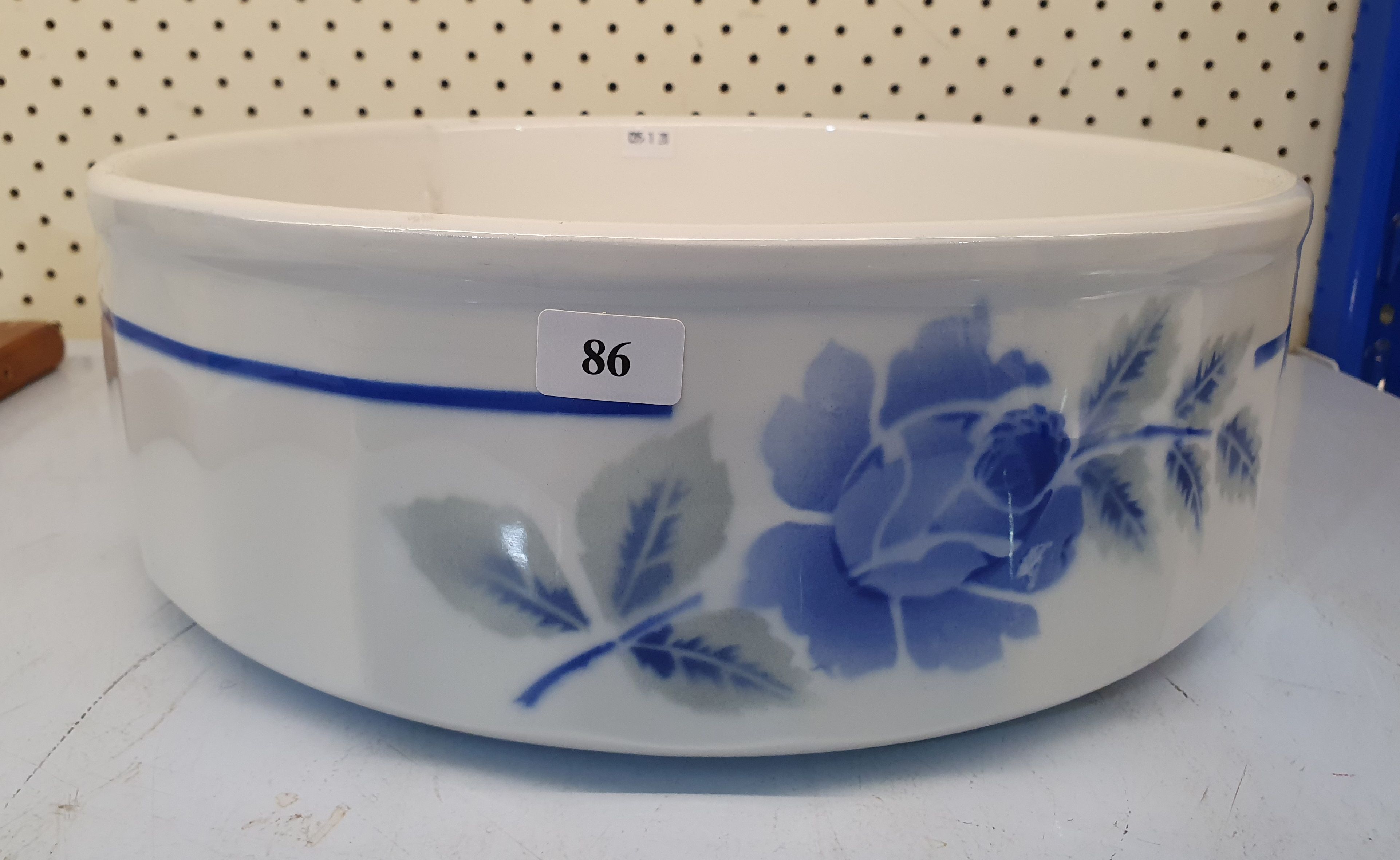 86 · A HEAVY FRENCH CIRCULAR PORCELAIN WASH BOWL