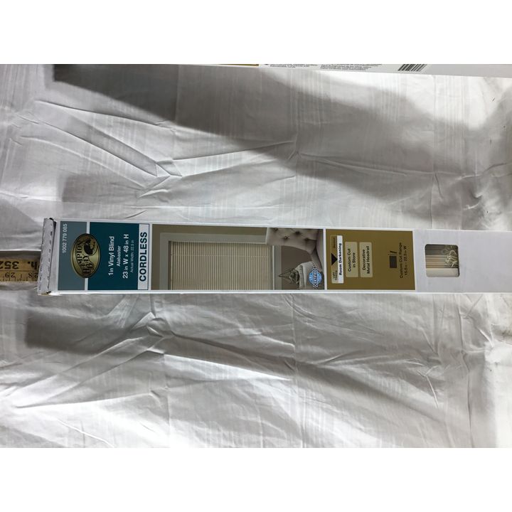 1" Vinyl Blind 23"W x 48"H Cordless - Alabaster