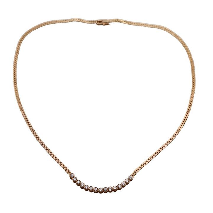 Mid Century 14k Gold Diamond Necklace
