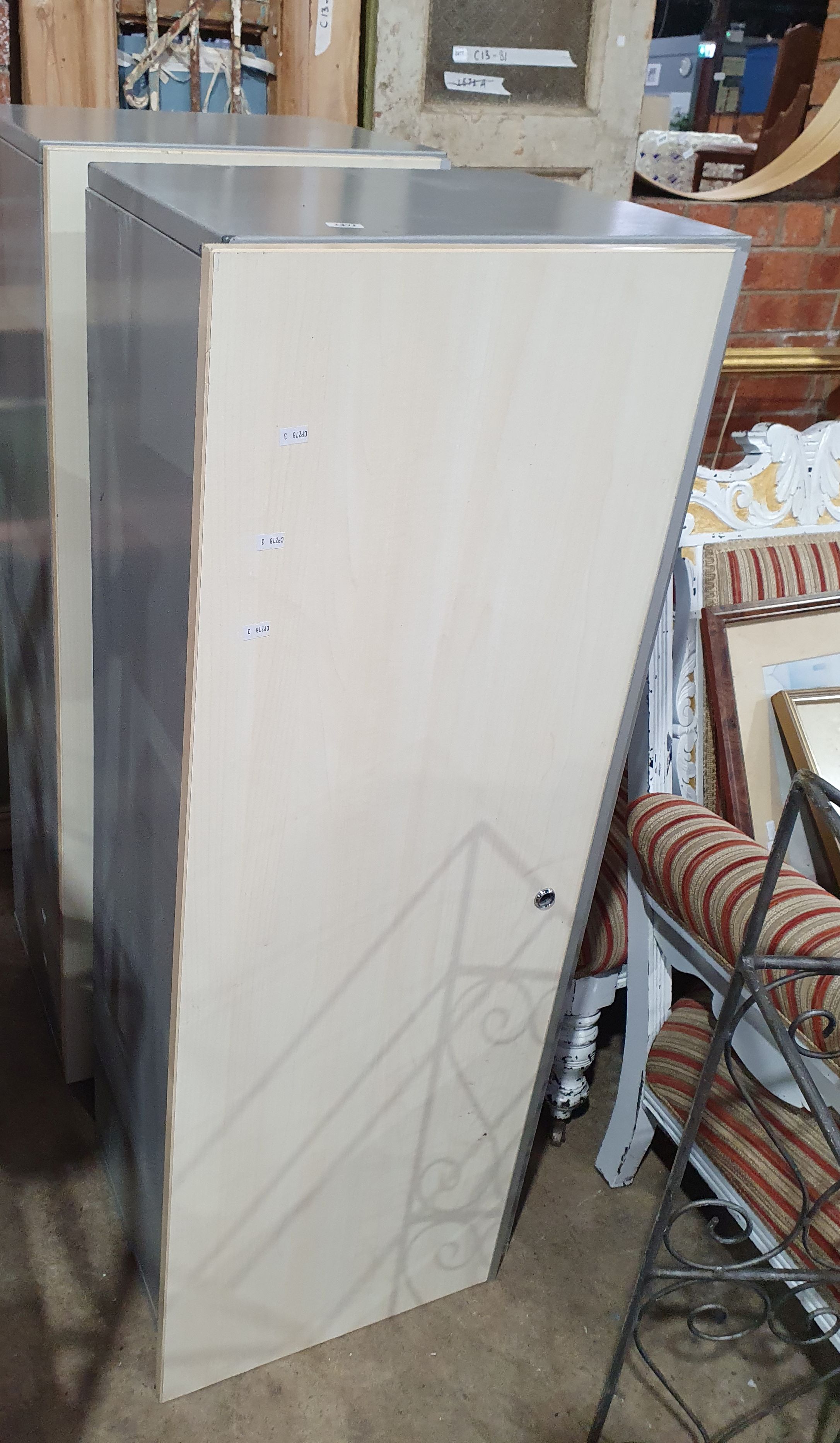 A PAIR OF METAL CABINETS