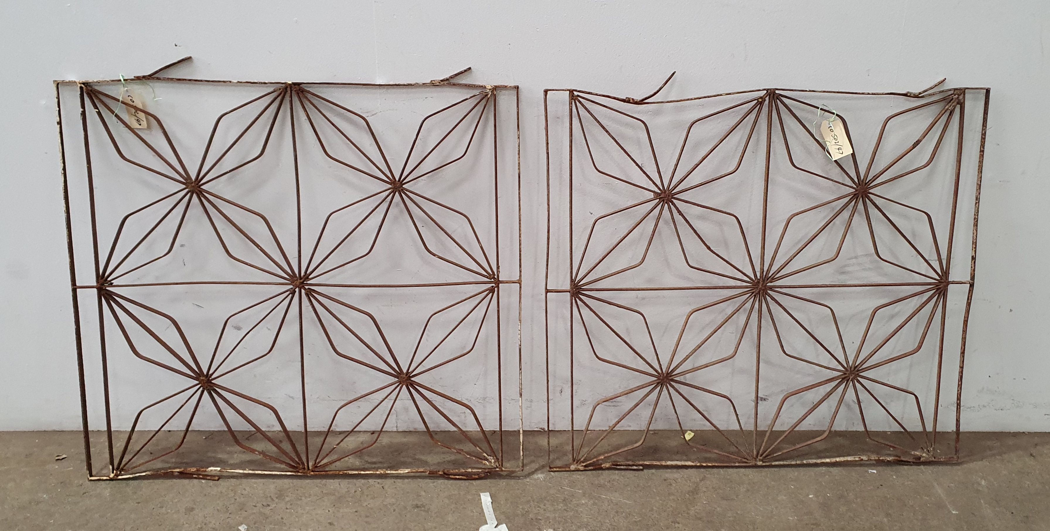 A Pair Of Wrought Iron Decorative Panels