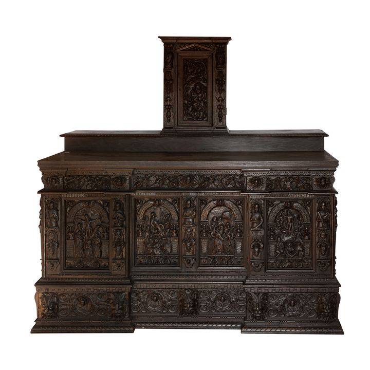 A fine and rare Northern Baroque carved altar table with tabernacle