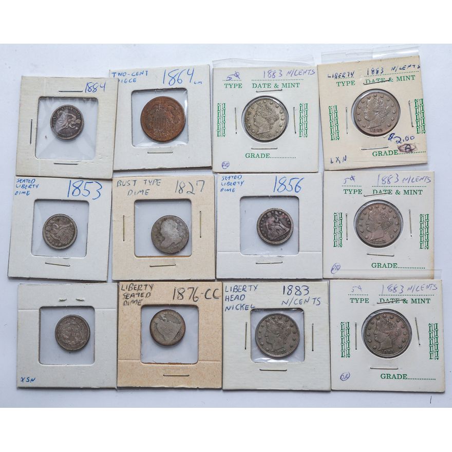 A Group of a Dozen US Type Coins