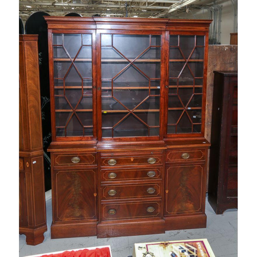 Potthast Bros. Federal Style Breakfront Cabinet