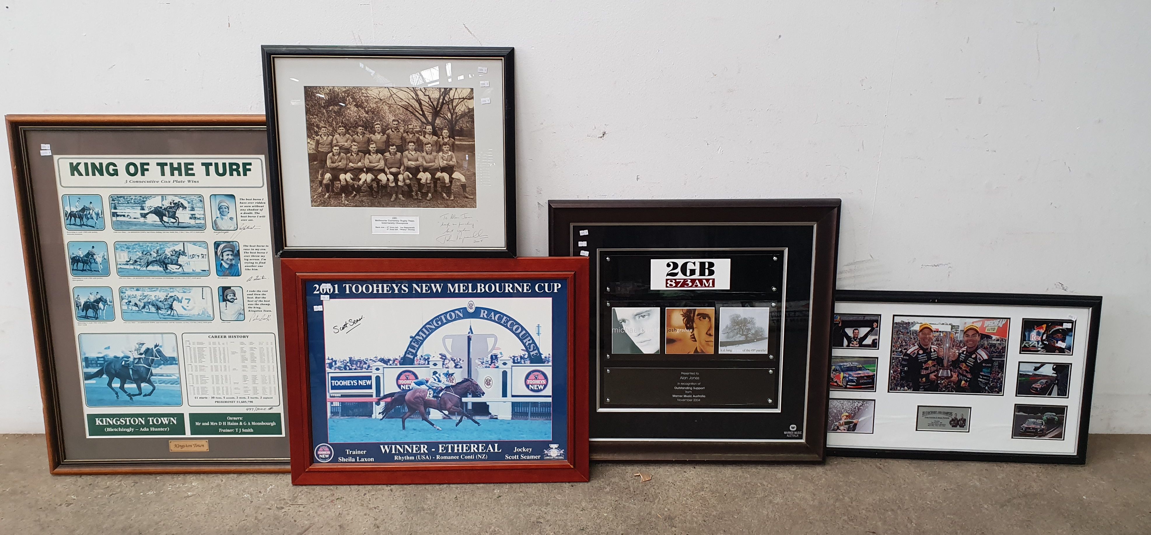 A Group Of Framed Promotional Posters