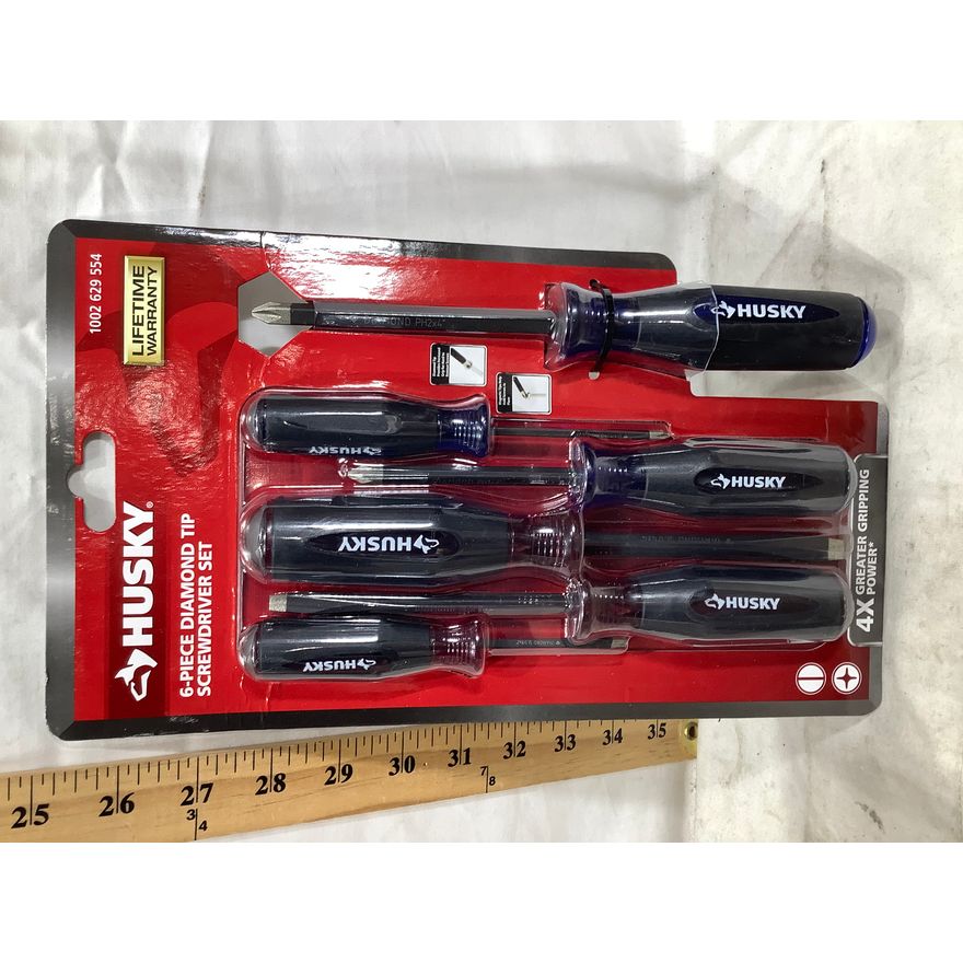 Husky 6pc Diamond Tip Screwdriver Set
