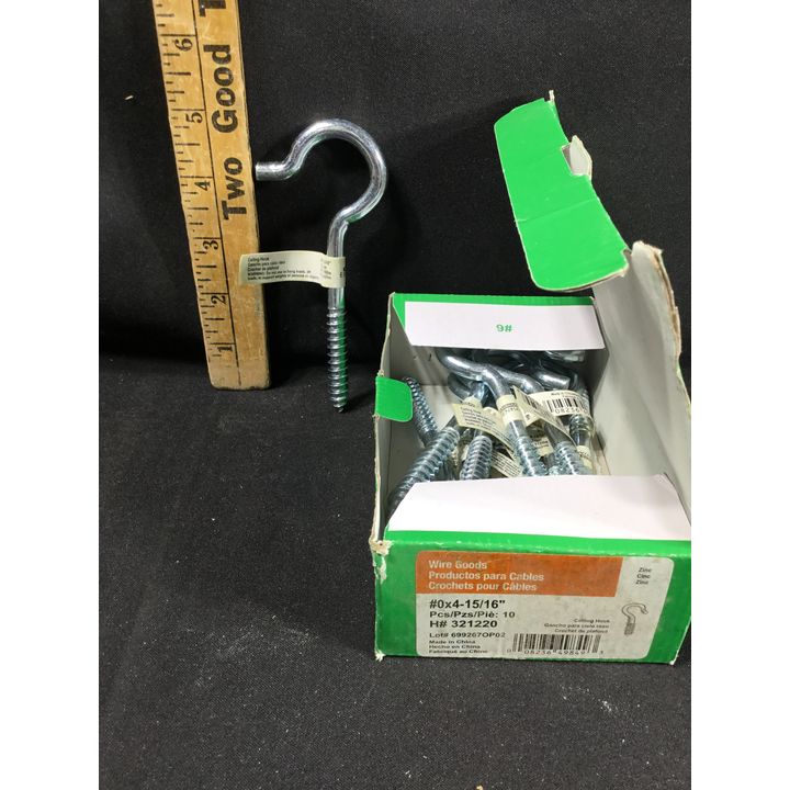 Hillman Ceiling Hooks #0 x 4 -15/16" - 10 Pcs
