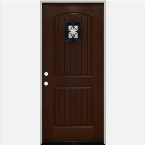 Steves & Sons 36 in. x 80 in. Easy Right-Hand Inswing Chestnut Mahogany Fiberglass Prehung door -OUTSIDE