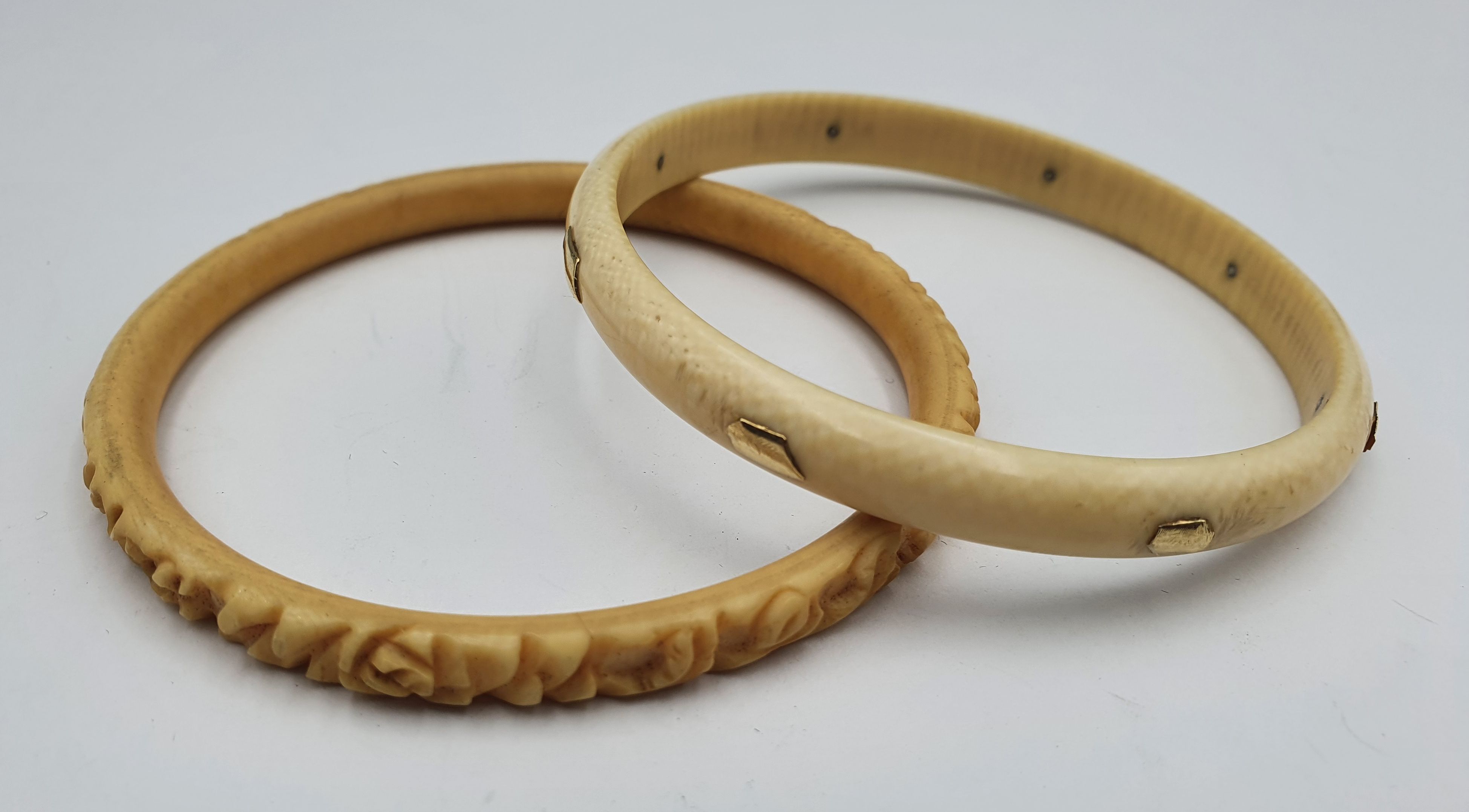 266 · TWO IVORY BANGLES