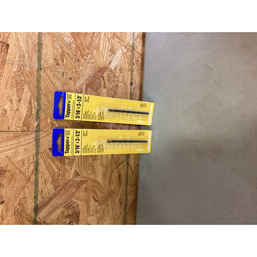 (2) Tapper + Carbide Tipped Drill Bit- 3/16'' X 3-1/2''