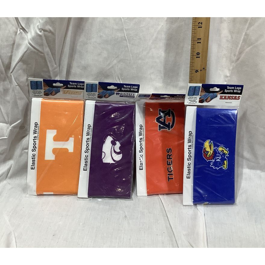 4pc Assorted Sports Team Elastic Sports Wrap