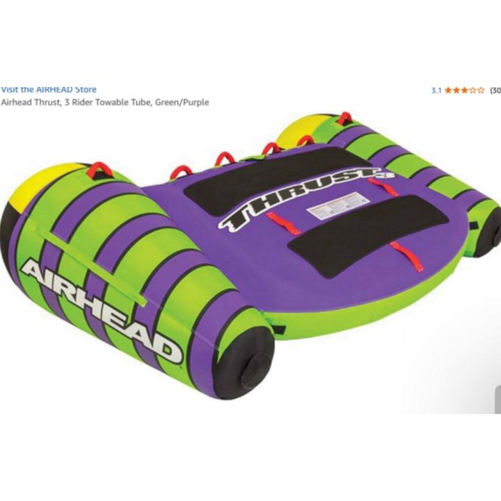 Airhead Thrust 3 Towable Inflatable Tube 1-3 Riders 74-1/2"