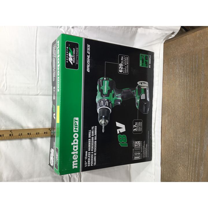 Metabo 18V Lithium Ion 1/2" Cordless Hammer Drill - Includes Tool, 2 Batteries, and Charger