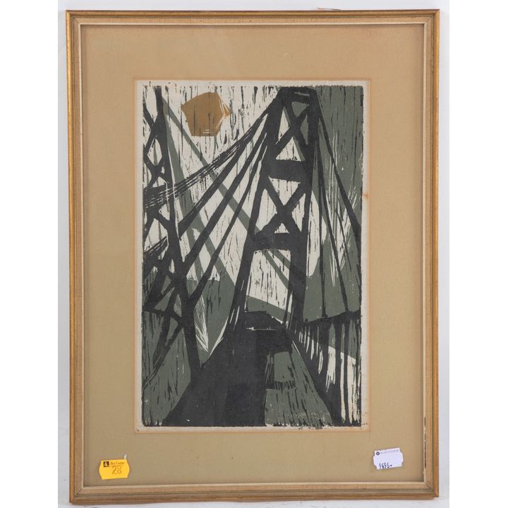 20th Century. The Bridge, woodblock print