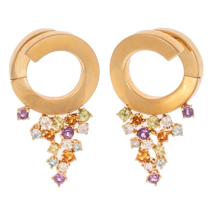 Diamond & Semi Precious Gemstone Earrings