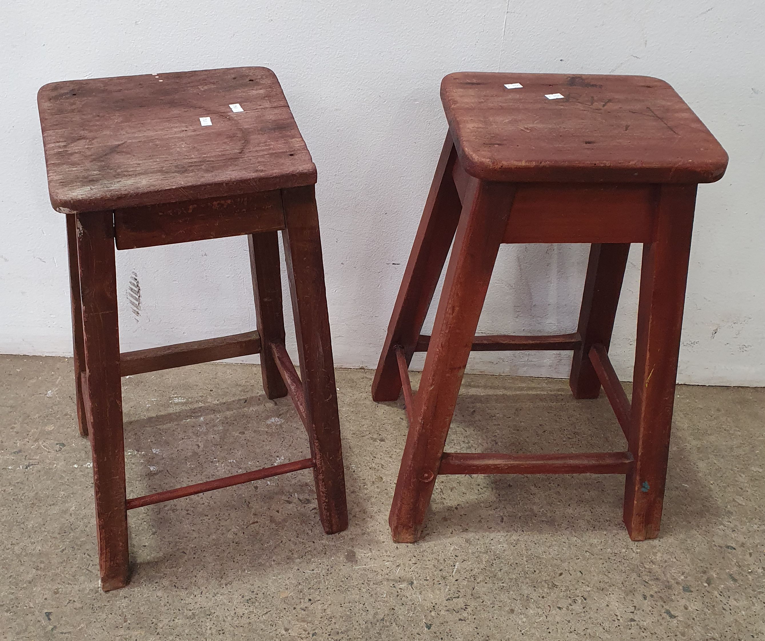 A Pair Of Timber Stools