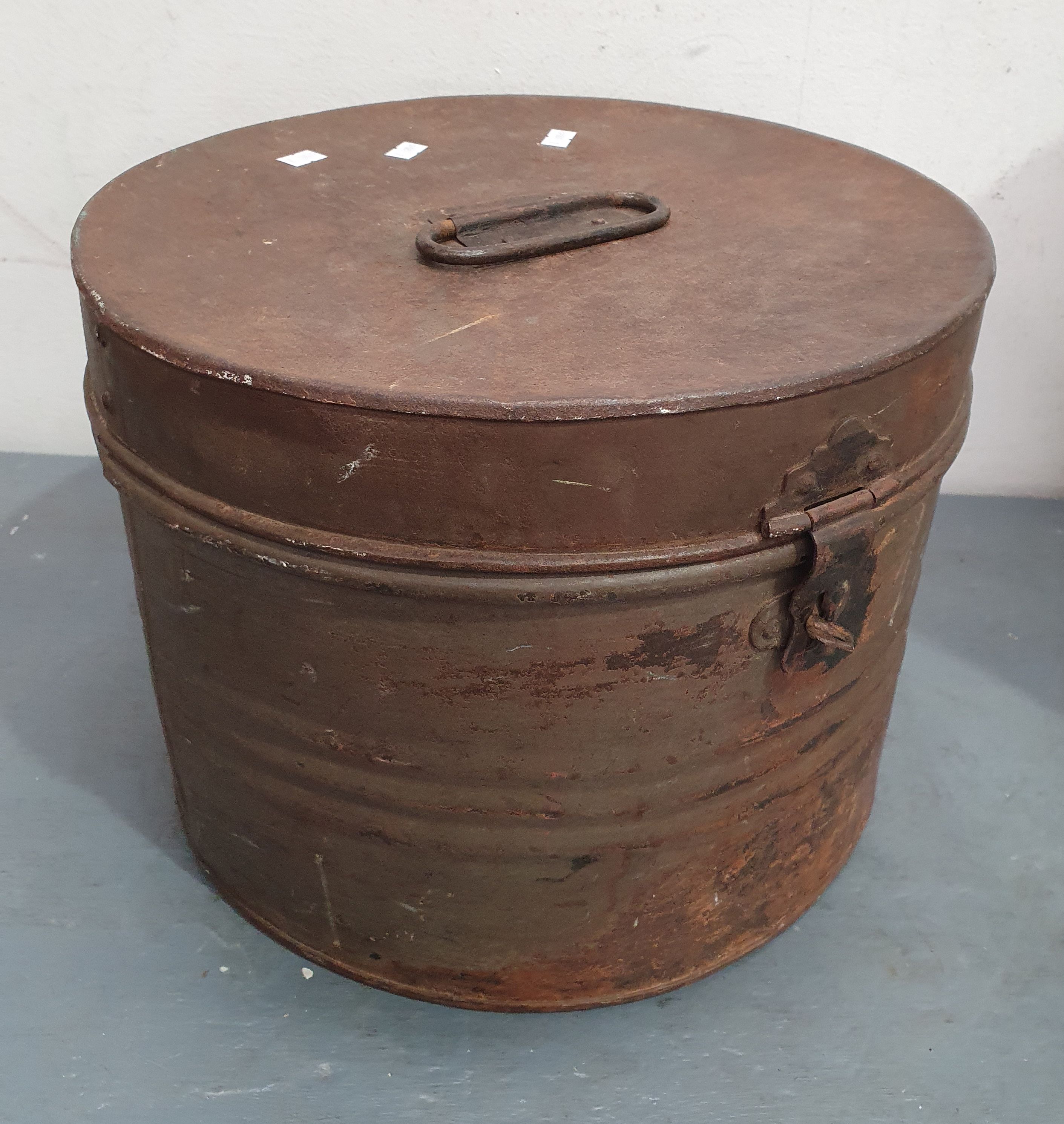 A Metal Hat Box