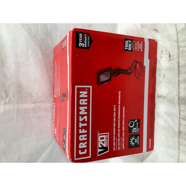 Craftsman LED Light With Magnifying Lens, 200 Lumens, Tool Only