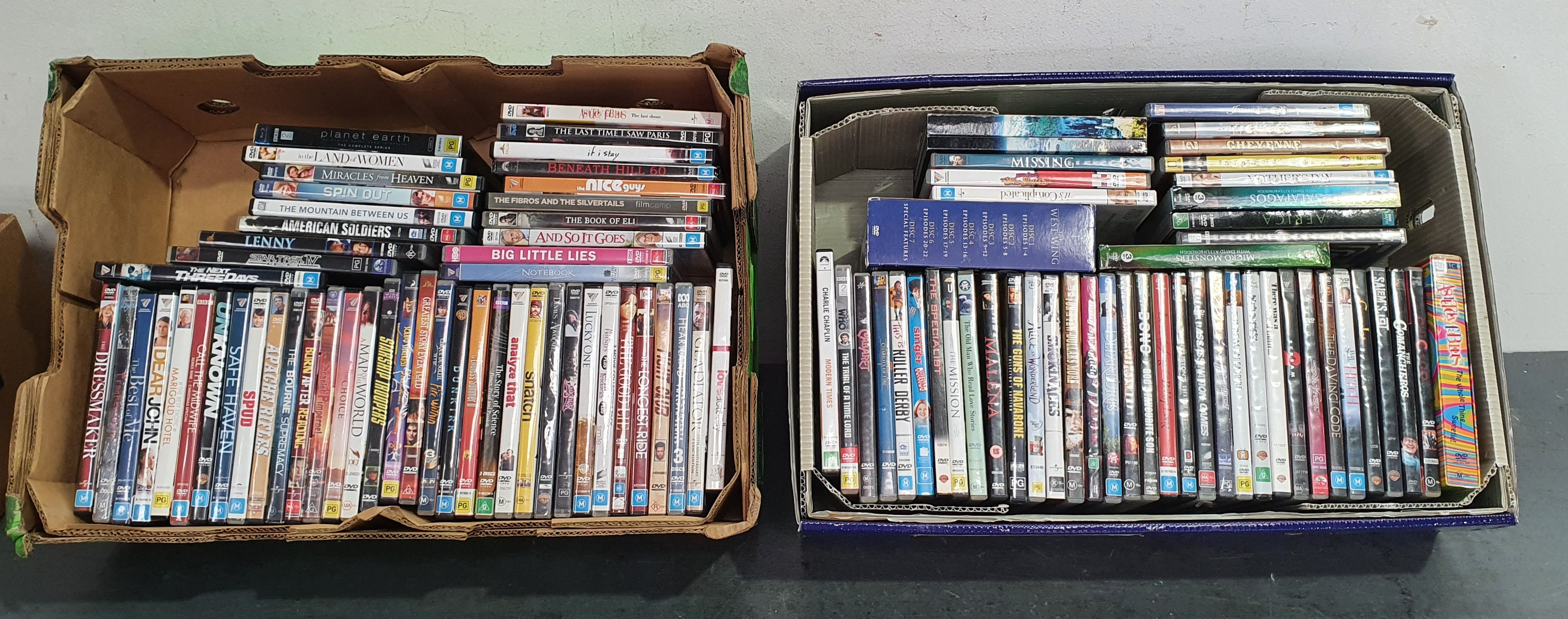1277 · TWO BOXES OF DVDS