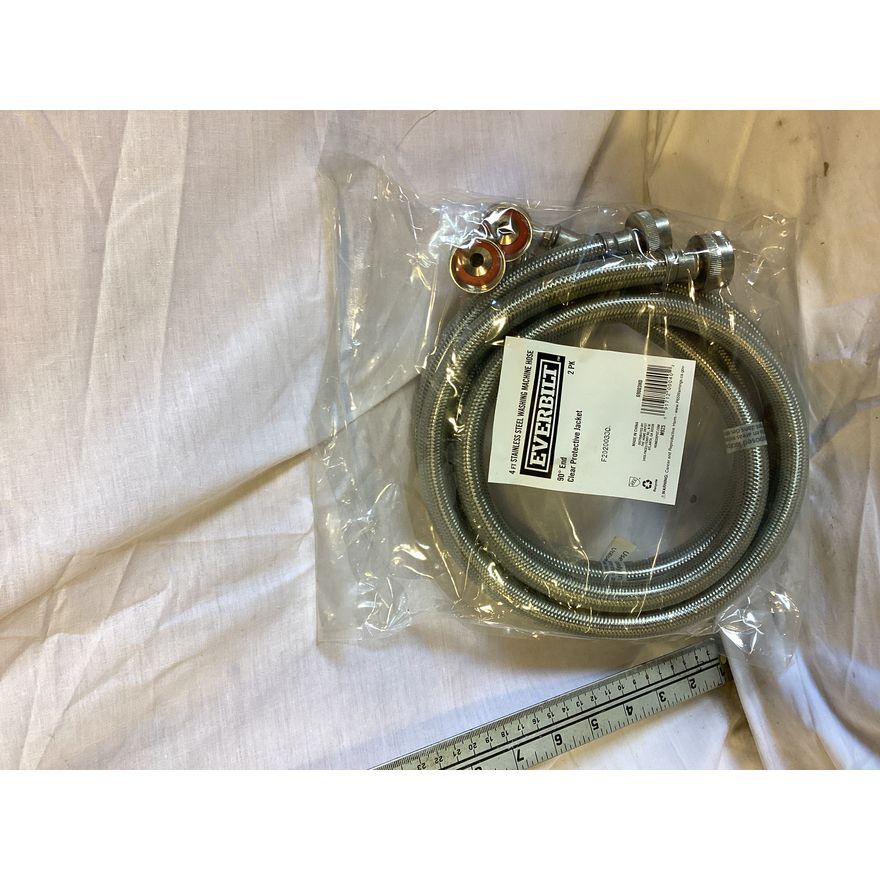 Everbilt 2pk 4ft Stainless Steel Washing Machine Hose