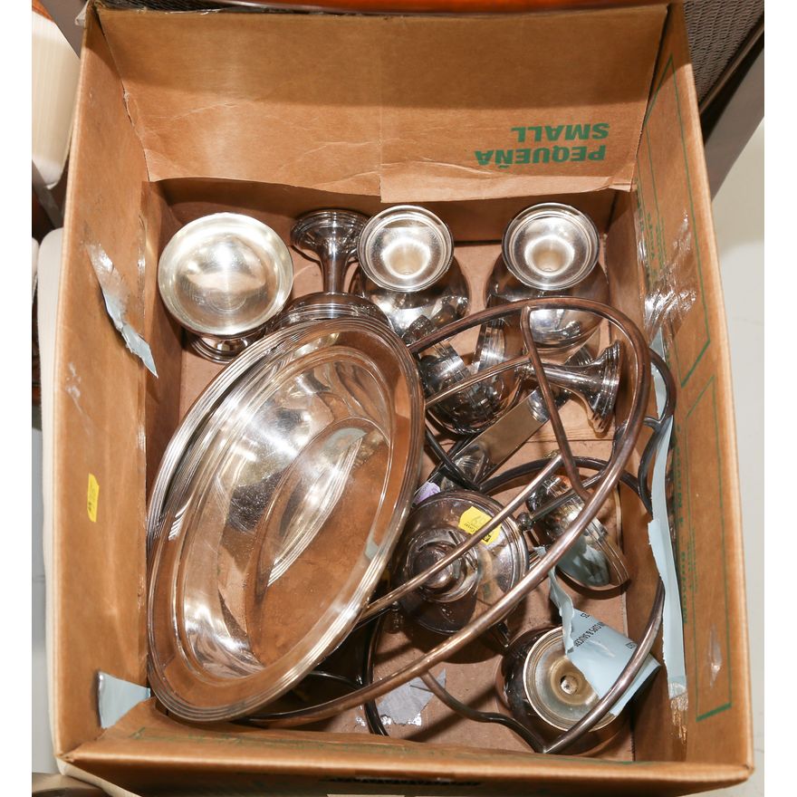 Box of Assorted Silver Plated Items