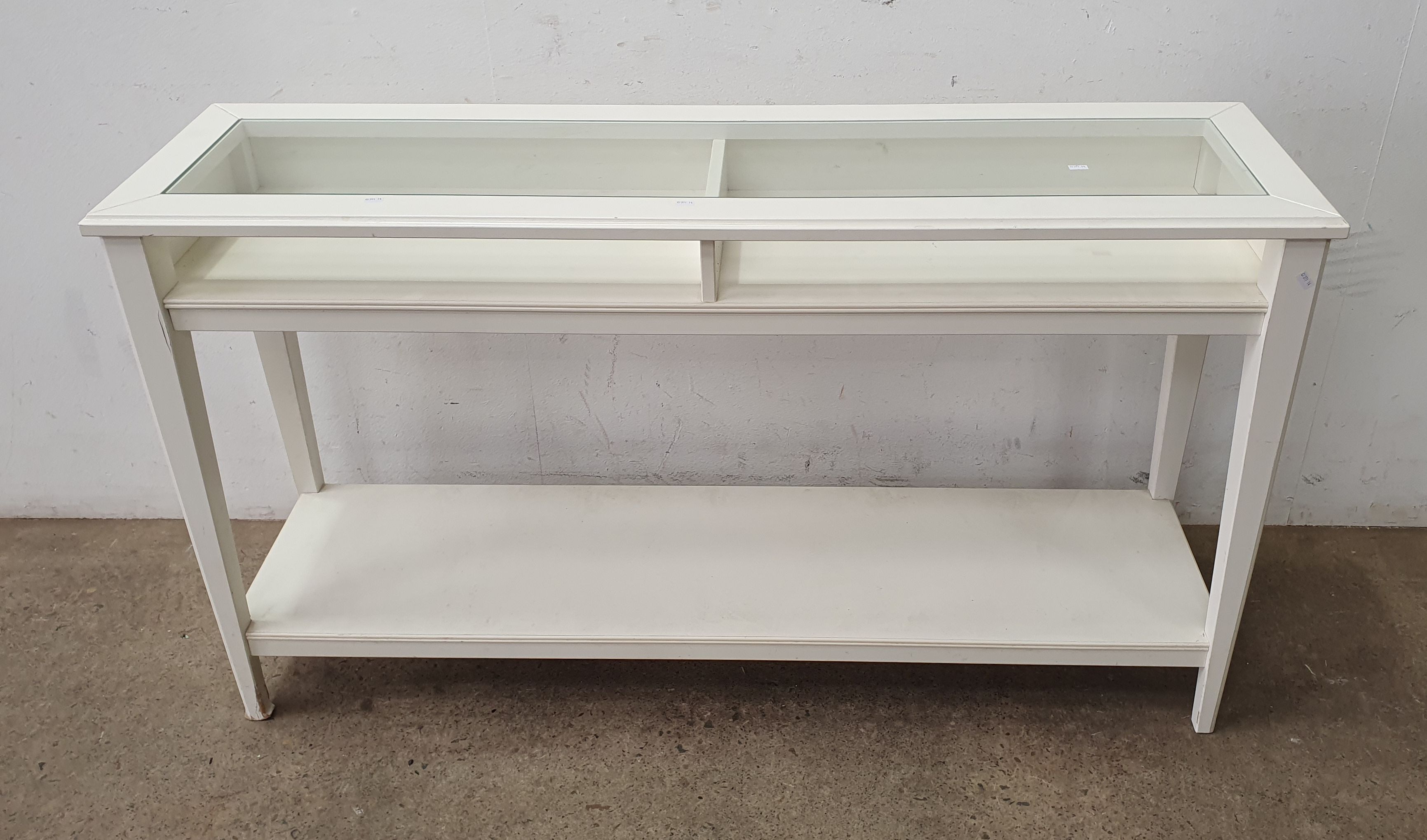 A Glass Top Console Table