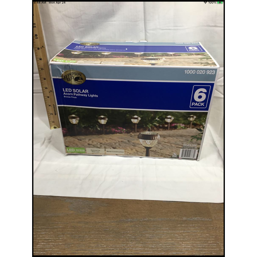 Hampton Bay LED Solar Acorn Pathway Lights 6pk