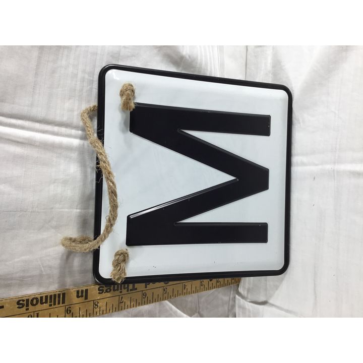 Metal Monogram Sign "M" 8" x 8"