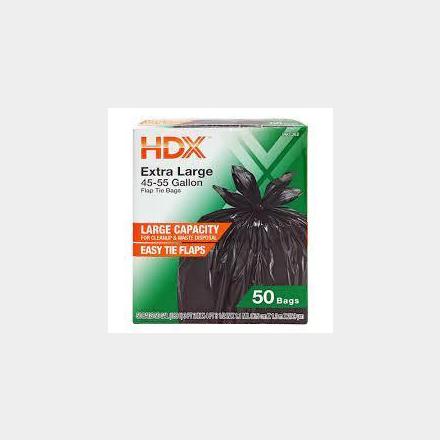 HDX 50 gal. Black Extra Large Trash Bags (50-Count)