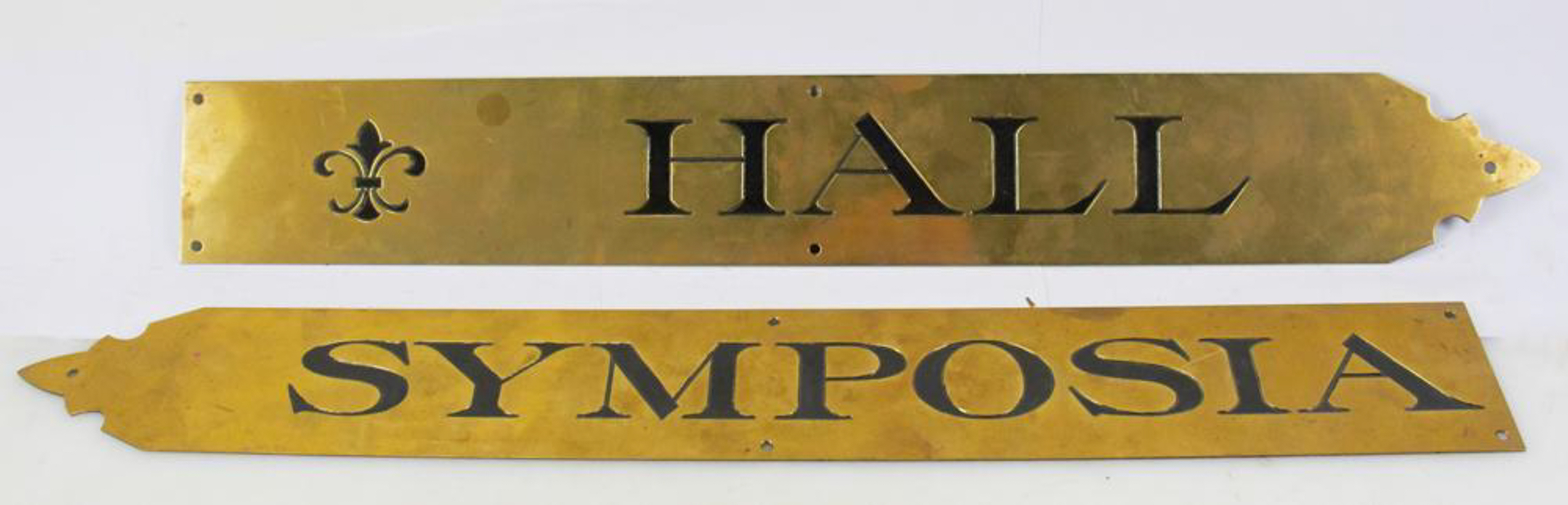Solid Brass Two-piece Sign with Enameled Lettering | Kaminski Auctions