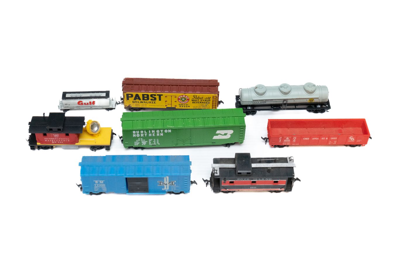 Assorted Vintage Toy Train Cars Harritt Group, Inc