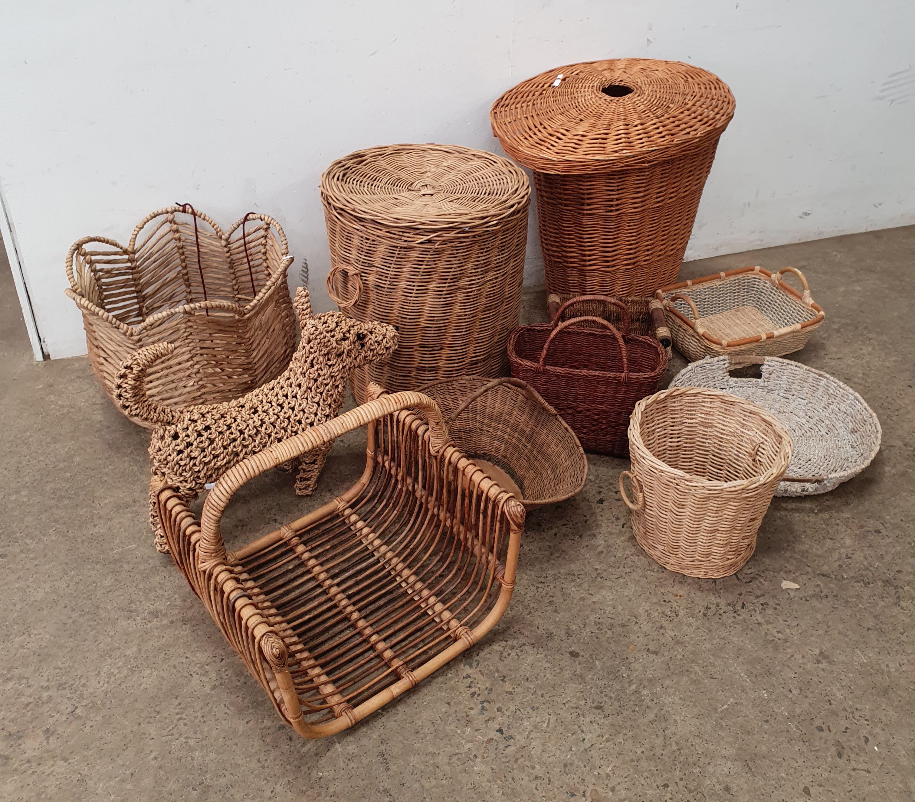 A Group Of Wicker Items