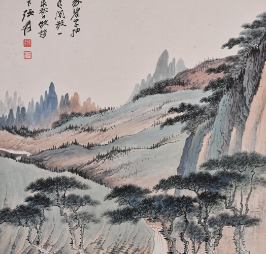 張大千 山水掛軸1 張大千(1899-1983) 款山水掛軸| Stunning Arts Gallery