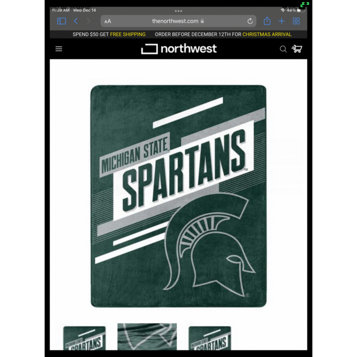 Michigan State Spartans Oversized Silk Touch Throw (55x70)