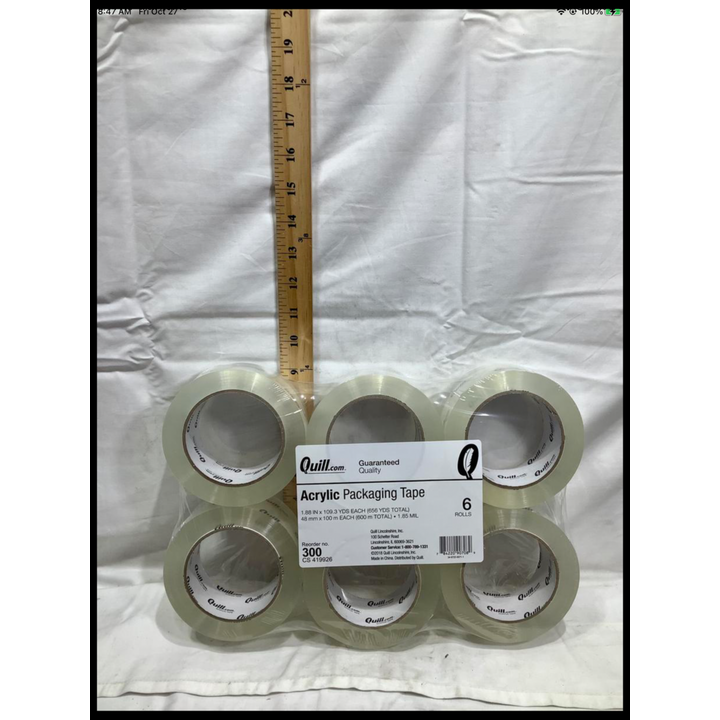 Quill 6pk Acrylic Packaging Tape- 1.88"x109.3yds Each