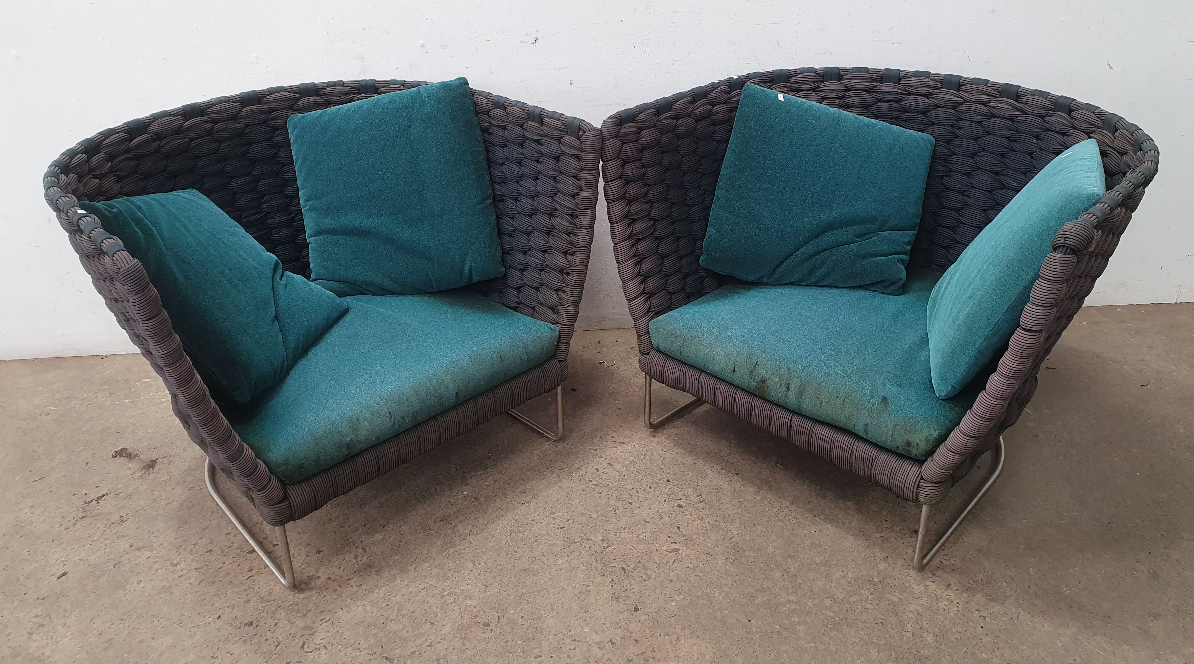1028 · PAIR OF DESIGNER AMI OUTDOOR CHAIRS