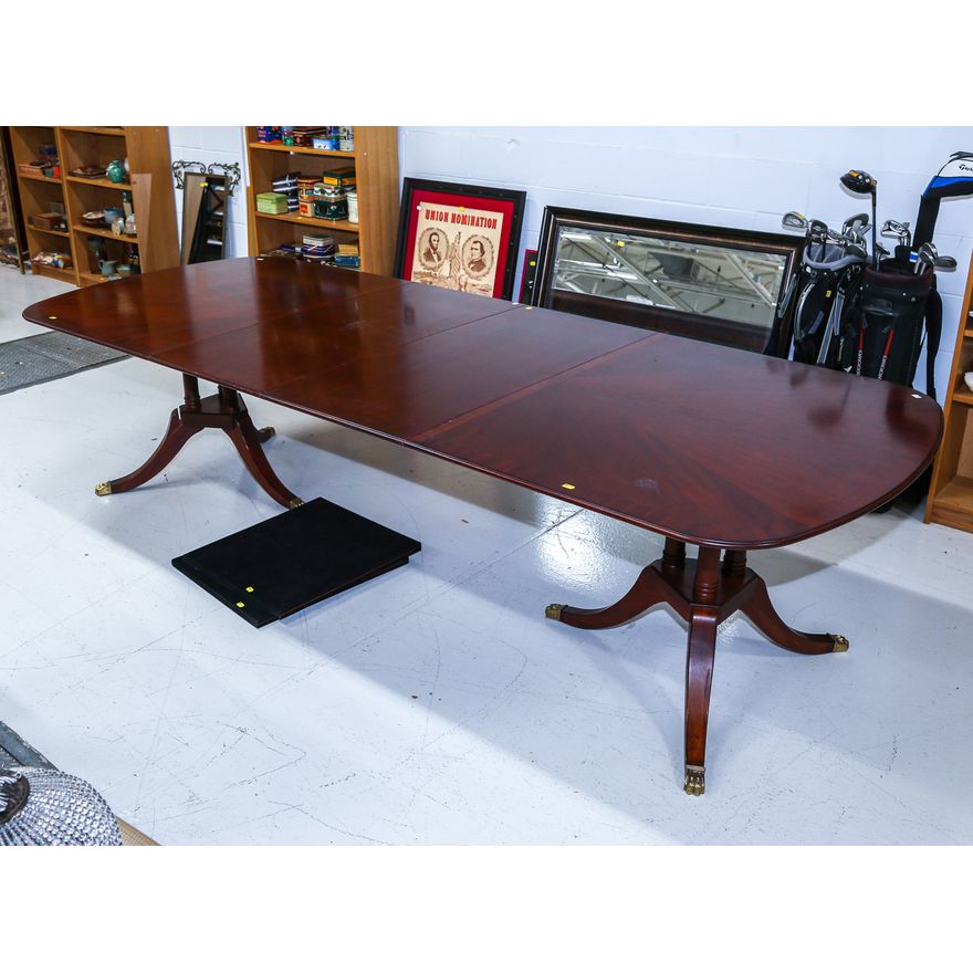 A Large Duncan Phyfe Style Mahogany Dining Table