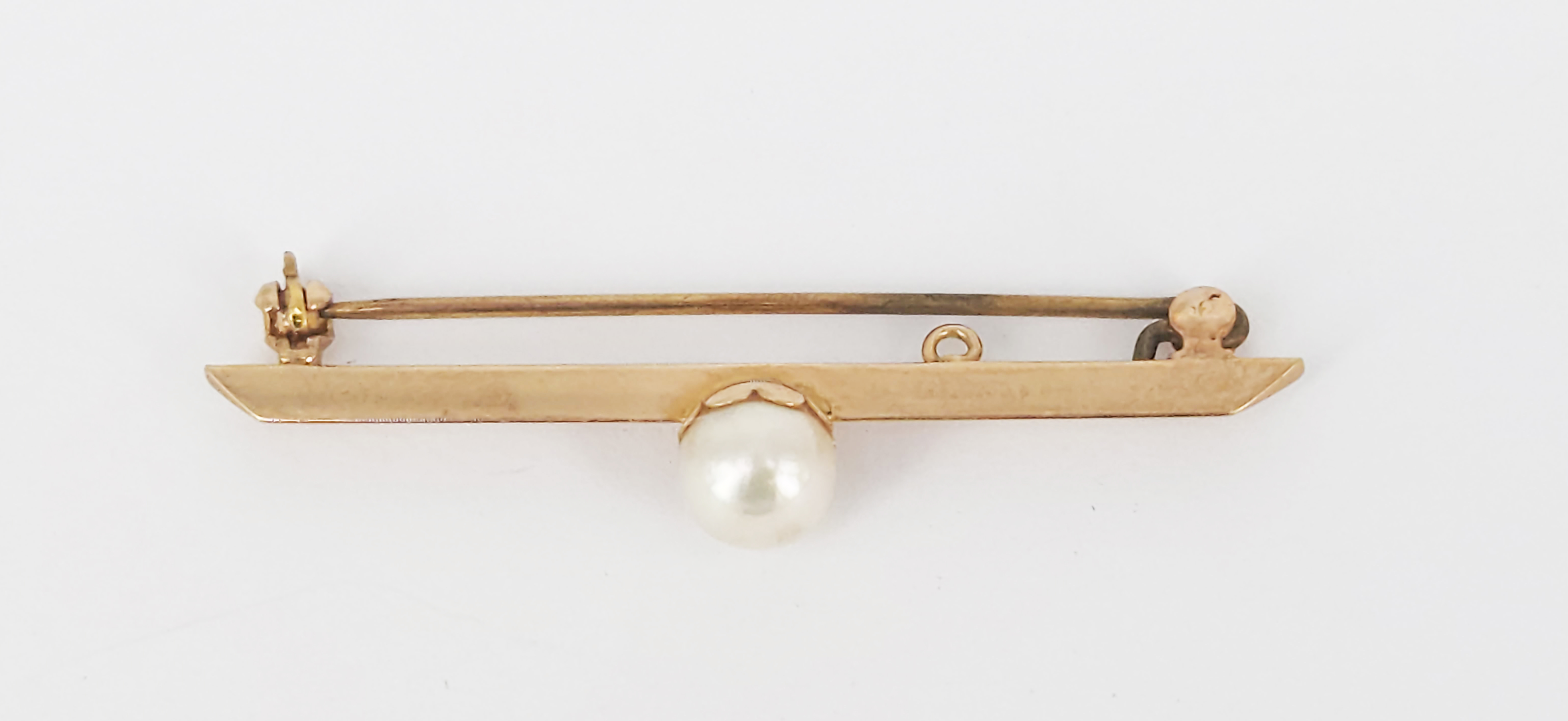A Rose Gold And Akoya Pearl Brooch